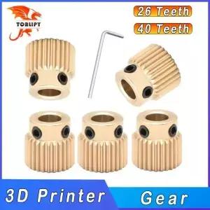 황동 드라이브 기어 피딩 휠 Anet A8 Ender3 Cr10 3D 프린터 압출기용 Mk7 압출 26 톱니 40
