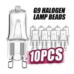 10PCS/배치 G9 할로겐 전구 25W 40W 60W 휴대용 따뜻한 흰색 30003500K 구형 220V 캡슐 투명