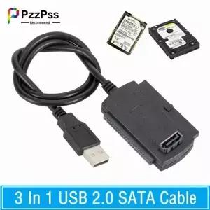 PzzPss 3 in 1 USB 2.0 IDE SATA 5.25 2.5 PC 노트북 변환기 용 3.5 인치 하드 드라이브 HDD 어댑터 케이블