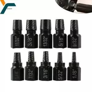 10Pcs 손상된 나사 추출기 키트 충격 볼트 너트 리무버 금속 쉬운 아웃 드릴 비트 소켓 분해