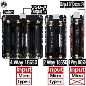18650 배터리 V8 모바일 전원 확장 보드 모듈 Arduino 32 8266 용 5V/3A 3V/1A USB
