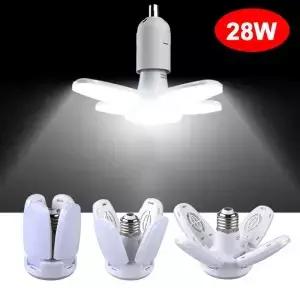28W 접이식 LED 전구 E27 팬 블레이드 램프 AC 220V 110V Bombilla Lampada 스포트라이트 홈 천장 패널 룸