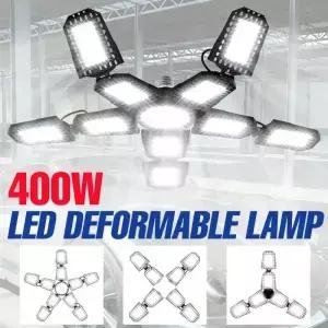 400W LED 전구 E27/E26 차고 램프 AC 220V 스포트라이트 변형 가능한 접이식 천장 조명 110V 가정용 창고