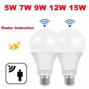 E27 LED 레이더 모션 센서 전구 AC85265V 적외선 감지 스마트 램프 작업 5W 7W 9W 12W