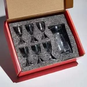 10mlX6pcs 컵 세트 졸업 와인 디스펜서 선물 상자 친구를위한 럭셔리 작은 용량 샷 유리