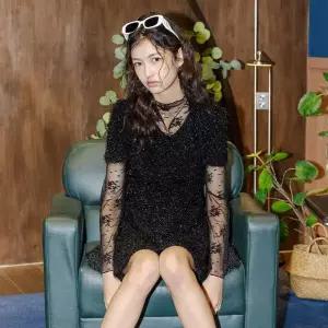 DUNDROP DD_Layered lace top and tweed dress set_BLACK m1037_1668404 3403586