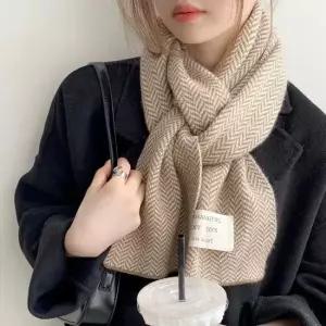 헤링본 울 블렌드 머플러 심플 모던 패션 스카프 목도리 숄 코디 방한 한파 보온 스카프