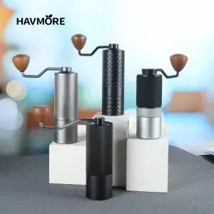 업그레이드 수동 커피 그라인더 CNC 스테인레스 스틸 다이아몬드 조정 가능한 버 콩 그라인딩