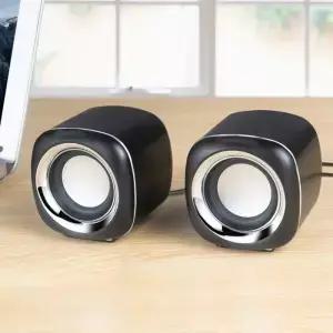 다이어프램 USB 전원 유선 스테레오 스피커 PC 태블릿 데스크탑 노트북용 3.5mm 입력