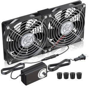 120MM 240MM 컴퓨터 팬 2개(AC 플러그 110V /220V ~ DC 12V 전원 공급 속도 조절기 3V - 조정 가능 PC 케이스 / 서버 캐비닛 워크스테이션 소형 박스 배기 냉각용)