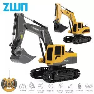 ZWN 2.4G 6/5CH 원격 제어 굴삭기 RC 모델 자동차 합금 플라스틱 시뮬레이션 건설 차량 선물