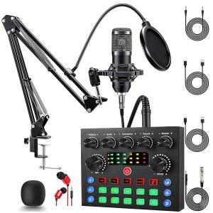 또한 팟캐스트 장비 번들 BM-800 마이크 V8s 사운드 카드가 포함된 노래 게임 라이브 스트리밍 YouTube 틱톡을 위한 스튜디오 녹음하기