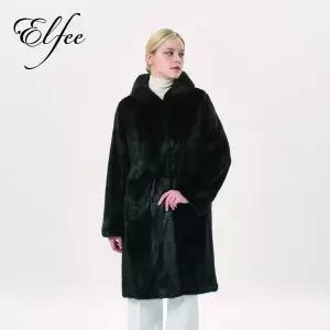 25FW 진도 엘페 휘메일 풀스킨 밍크 후드 코트- 블랙 EC17 1322393