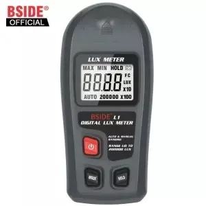 BSIDE 럭스 미터 디지털 조도계 0 200000lux LCD 포켓 라이트 럭스/FC 측정 테스터 센서 광도계