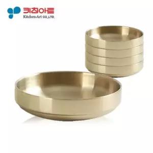 티타늄그릇 키친아트 금상첨화 티타늄 이중 찬기 (특) 15.5cm 5개