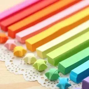 540장 27색 별 종이 스트립 양면 다채로운 행운의 종이접기 DIY 수제 예술 집 장식