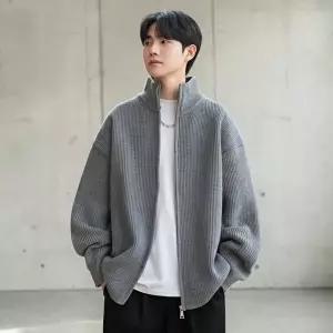 베르 니트 집업 하이넥 가디건집업 부드러운소재 데일리 코디 남자니트-WFNDCHS