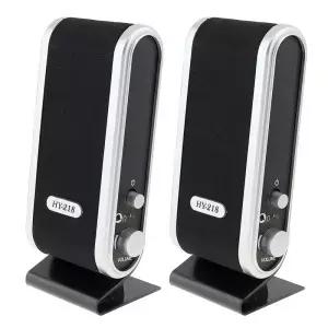 HY218 6W USB 2.0 유선 전원 노트북 스피커 스테레오 3.5mm 오디오 잭 PC 컴퓨터 M AC 용 휴대용 시끄러운