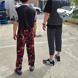 편안한 꽃무늬 바지 노인 실내 반바지 여름 촌캉스 할머니바지 할머니몸빼바지 몸빼바지