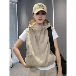 여성용 봄여름 루즈핏 후드 얇은 바람막이 자켓 외출용 캐주얼 아우터
