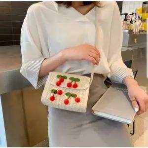 비치백 크로스백 여름 휴가 앵두 라탄백 가방