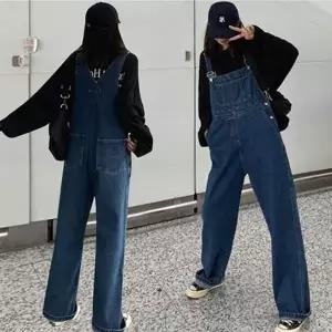 여자 귀여운 데님 청 멜빵 이 오버롤 와이 차머