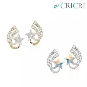CRICRI 크리스탈 제작 슈팅스타 은침 귀걸이