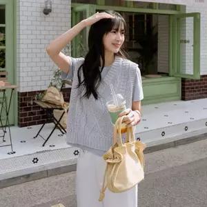 리우 피셔짜임 부클 니트조끼