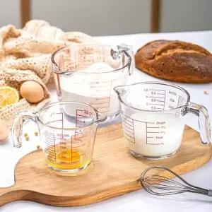 계량컵 눈금컵 강화유리 손잡이 투명 비커 제빵 요리 과학실험