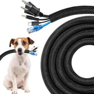 반려동물을 위한 SECBOLT 코드 프로텍터 10피트 2인치 초강력 커버 고양이 토끼를 물림 방지 케이블 와이어 프로텍터 블랙