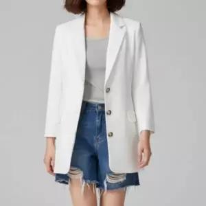 여성 루즈핏 롱자켓 봄가을 간절기 원버튼 오피스룩 아우터