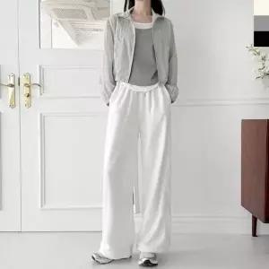 데일리 여성 스웨트 코튼 팬츠 스트링 조거 와이드 캐주얼바지 편한바지