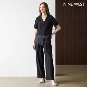 [NINE WEST]시스루 레이어드 반팔 자켓 팬츠 셋업 (NIDBOP019)
