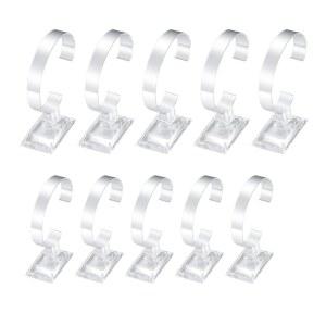 HEXINYIGJLY 시계 디스플레이 스탠드 홀더 10개, 랙, 팔찌 10.2CM(4인치) /8.9CM(3.5인치) 플라스틱 투명 원형