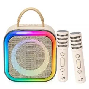 액센 노래방마이크 휴대용 블루투스 노래방 더블 스피커 마이크 (K210) 미니노래방 캠핑 홈파티