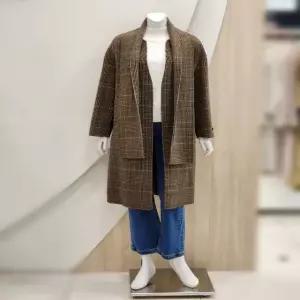 더아이잗 슬릿넥 울 체크 코트 imba0ct18