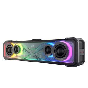 REDRAGON GS817 RGB 데스크탑 사운드바, 데스크톱용 컨트롤, 30W 2.0 스테레오 터치 5.3 3.5MM AUX 스피커, 및 최대 입력, 채널 전력, 무선 블랙