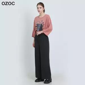 [오조크(OZOC)] 뒷밴딩 핀턱 기모 팬츠 (택가격 118000원)