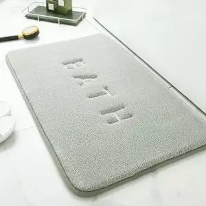 PL 가성비 발매트 바쓰 극세사 메모리폼 발매트(80x50cm) (민트그레이)