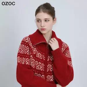 [오조크(OZOC)] 노르딕 패턴 집업 가디건 (택가격 118000원)