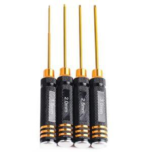 4pcs RC 도구 육각 드라이버세트 티타늄 도금  1.5/2.0/2.5/3.0mm 키 헬리콥터 자동차 보트 FPV 드론 모델