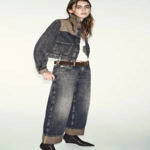 ZARA JEANS Z1975 STRAIGHT 밑단 롤업 - 블랙 6164/210/800 282997