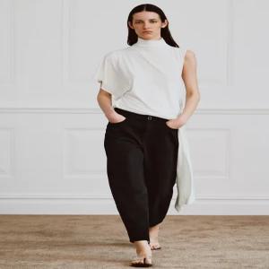 ZARA ZW 컬렉션 테이퍼드 미드라이즈 진 - 블랙 5474/051/800 283027