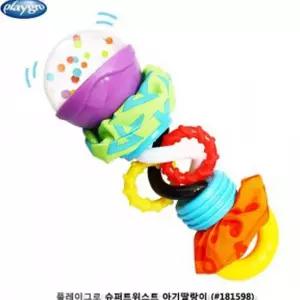 슈퍼트위스트 아기딸랑이 오감놀이 출산선물신생아장난감 감각교구 소리나는 음악 유아악기 육아용품