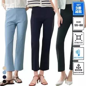 [이삐다]3종세트 에버라스트 여름 여성 링클프리 아이스쿨원단 슬랙스팬츠 냉감쿨바지 Bon-2581s3