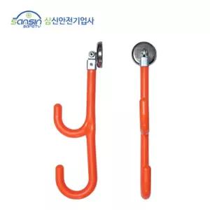 +삼신 전선거치대 2구 자석식 S-6 (40mm.오렌지)현장용 정리 공사장 치대 산업용품 전기선홀더 걸이 건설