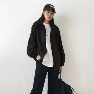 셀럽하우스 여자 무지 잠바 집업 후드 루즈핏 간절기 2컬러