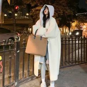 셀럽하우스 겨울철 데일리 여성 레이어드 뽀글이 양털 후드 점퍼