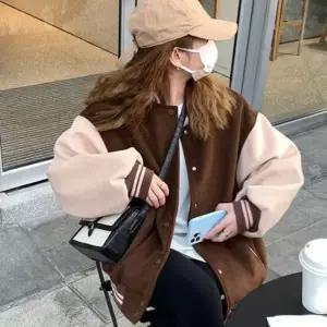 셀럽하우스 베이직 여성 야구 점퍼 기모 야구잠바 루즈핏 자켓
