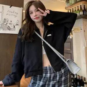 셀럽하우스 여자 3컬러 살짝 크롭 투웨이 지퍼 간절기 자켓 점퍼
